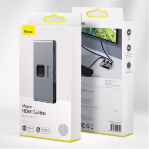 Alternative view of Baseus CAHUB-BC0G 2in1 or 1in 2 Matrix HDMI Splitter