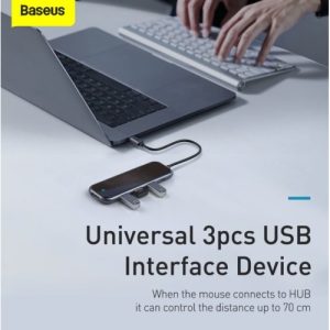 Alternative view of Baseus Multi-functional HUB (Type-C to 3xUSB3.0+HDMI+PD) Deep gray CAHUB-RT0G