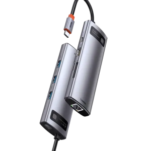 Baseus Metal Gleam Series 8-in-1 Multifunctional Type-C HUB Docking Station Gray