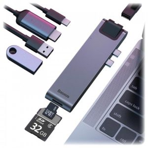 Baseus CAHUB-L0G thunderbolt C+Pro 7-in-1 smart HUB docking station