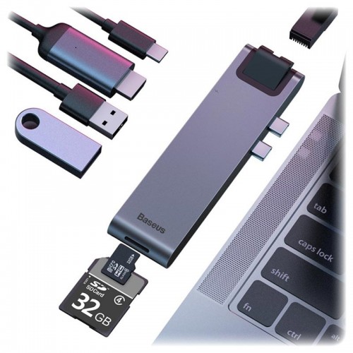 Baseus CAHUB-L0G thunderbolt C+Pro 7-in-1 smart HUB docking station