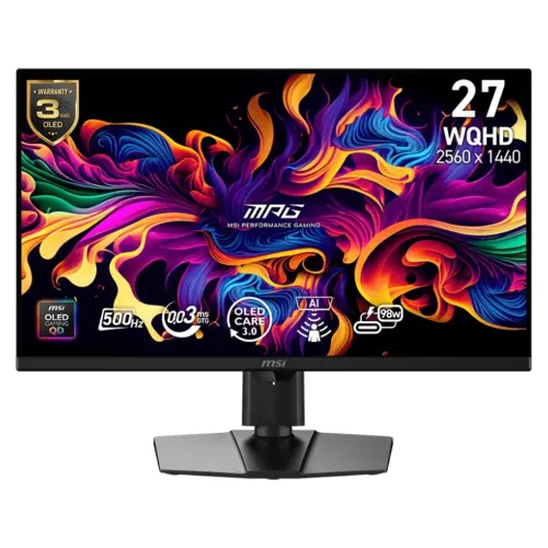 MSI MPG 271QR QD-OLED X50 26.5" 2K WQHD 500Hz 0.03ms Gaming Monitor With AI Sensor